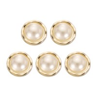5 StüCk Gold Kunstperlen KnöPfe 18Mm Plastik Runde NäHen Bastel KnöPfe #10
