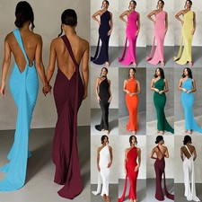 Women's Sleeveless Backless Long Dress Cocktail Party Evening Maxi Dresses Size