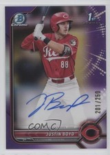 2022 Bowman Draft Chrome Pick Purple Refractor 201/250 Justin Boyd Auto s3g