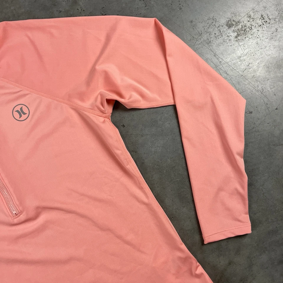 Camisa de compresión Hurley para mujer pequeña rosa elástica secado rápido UPF 50+ al aire libre Foto 3 de 4