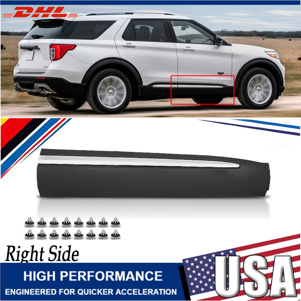Front Door Lower Molding Chrome Trim Right Side Fit For 2020-2023 Ford Explorer