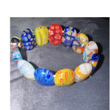Multicolor Glass Beaded Stretch Bracelet Bohemian Round Handmade for Women