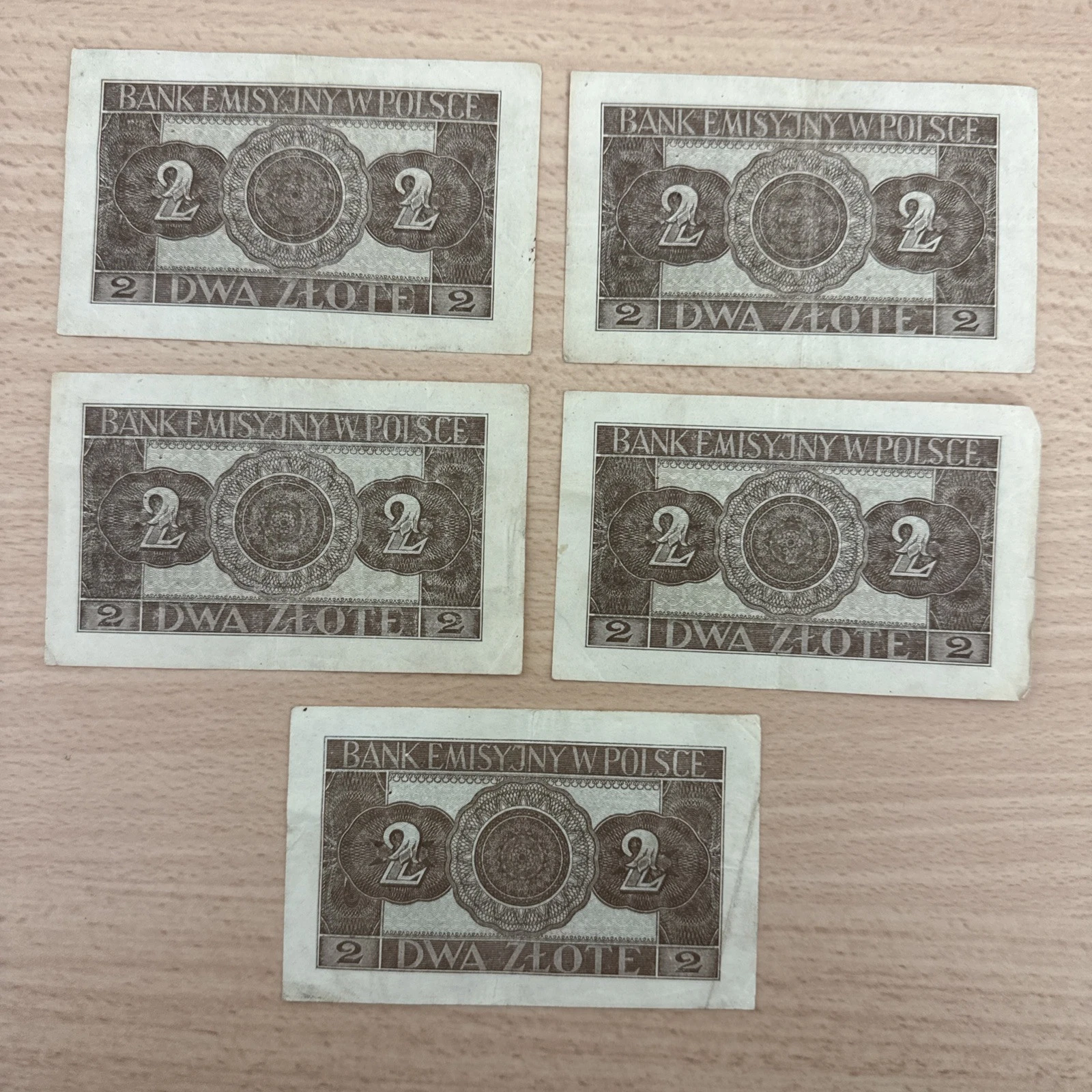 Lot De Billets Polonais Pologne 2 Dwa Zlote 1941