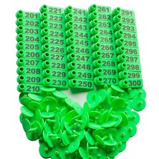 201-300 Number Plastic Tags 1.96 0.71inches, Ear 201-300 green,m 