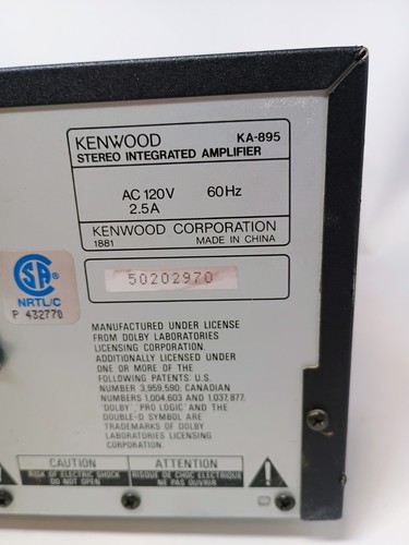 Kenwood KA-895 Stereo Integrated Amplifier 5-Channel Vintage Power Amp, Tested - Picture 7 of 7