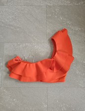 River Island orange ,one shoulder ruffle bikini top Size 6. Brand new