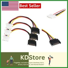 3 Pack 7-Inch SATA 15 Pin to Molex 4 Pin Power Cable - IDE Device Solution