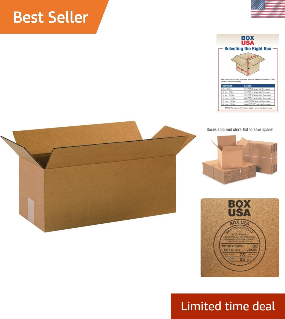 25-Pack Long Corrugated Shipping Boxes 20"L x 8"W x 8"H - Durable & Eco-Friendly