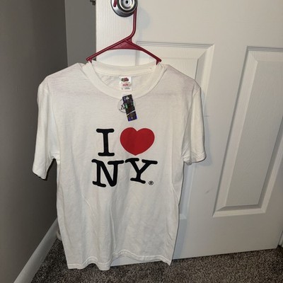 I Love NY T Shirt Small White Red Heart New York City Souvenir Graphic