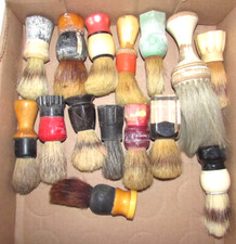 Shaving Brush Collection of 15 Vintage Brushes