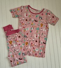 Little Sleepies Pink Birthday PJ Set Size 16 Top  Pants Celebration Dachshund
