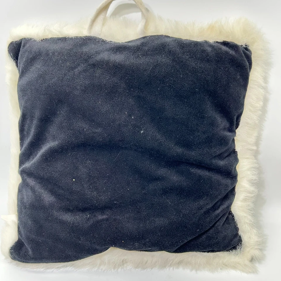 Cojín almohada de felpa difusa cuadrado negro blanco logotipo de Playboy Bunny de colección Foto 2 de 4