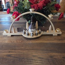Müller Seiffen Erzgebirge Church Carolers Candle Holder handmade Germany