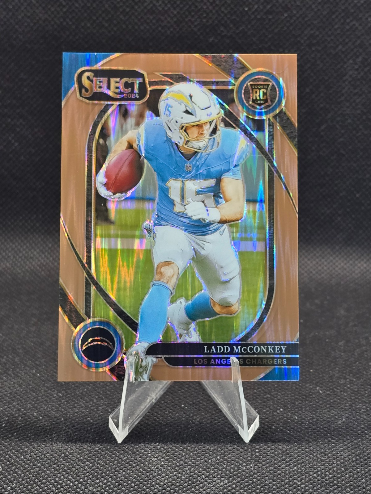 2024 Panini Select - Ladd McConkey #268 Copper Shock Prizm 224/299 (RC)