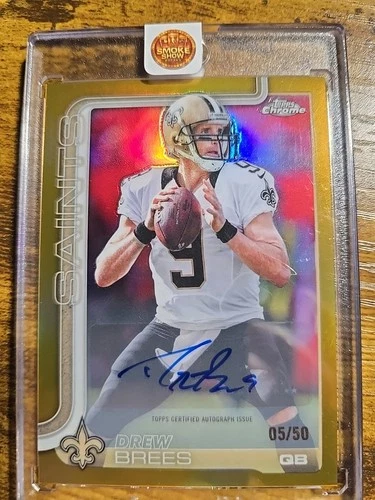 2025 Topps Chrome Drew Brees Gold Refractor (RAW)