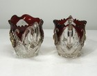 EAPG *** RUBY STAINED - CREAMER & SPOONER = HORSESHOE MEDALLION -  1890S ERA — photo 3