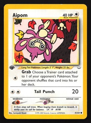 Aipom 41/64 Neo Revelation 1st Edition Common Pokemon Card