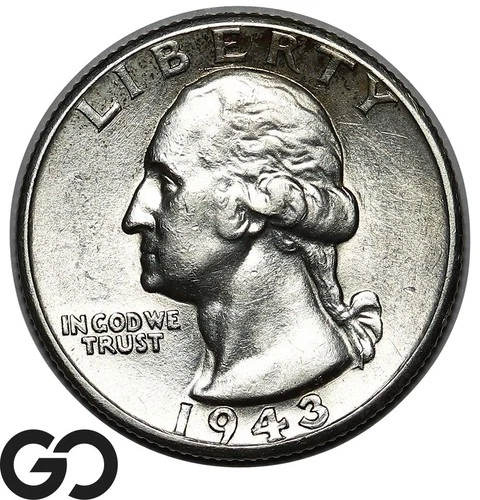 1943-D Washington Quarter, Choice AU++