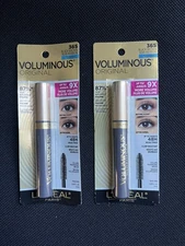 2 NEW Loreal Voluminous Original Waterproof Mascaras - Black Brown - 365