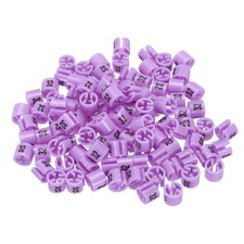 100 Pack Clothes Hanger Marker Number 32 Size Tag Fit 3mm Rod Purple