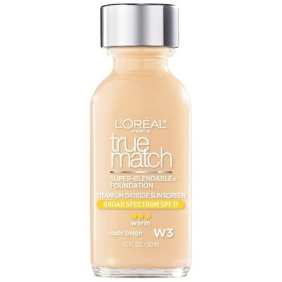 NEW L'OREAL True Match Super Blendable Liquid Foundation - WARM W3 (2 PACK)