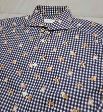 Eton Herren Bulldogge Hund Muster formelles Hemd "Größe 15,5 / 39 Slim Grafik Top