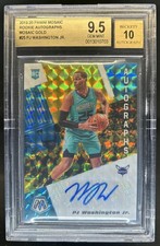 2019-20 Panini Mosaic PJ Washington Jr. Rookie Auto RC Mosaic Gold #/10 BGS 9.5