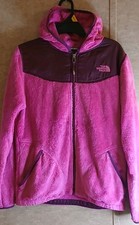 The North Face Girls Pink/Purple Fleece Full Zip Hooded Jacket Pockets XL 18