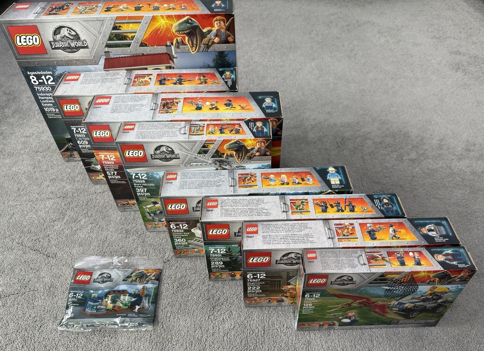 LEGO Jurassic World - Fallen Kingdom Lot, 9 Sets, New & Seal