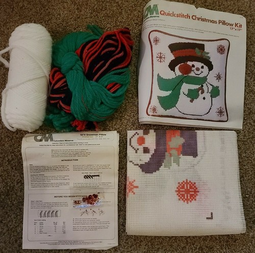 Vtg 1978 Columbia-minerva Quickstitch Christmas Pillow Kit 17” X 17” New OPEN - Picture 2 of 6