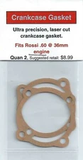 Rossi .60 @ 36.0mm (Exhaust Port Bolt Spread) Crankcase Gasket 2 Pack NIP