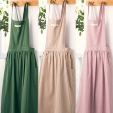 Retro Europe Cotton Kitchen Apron Bib Shop Work Apron Sleeveless Customize Logo