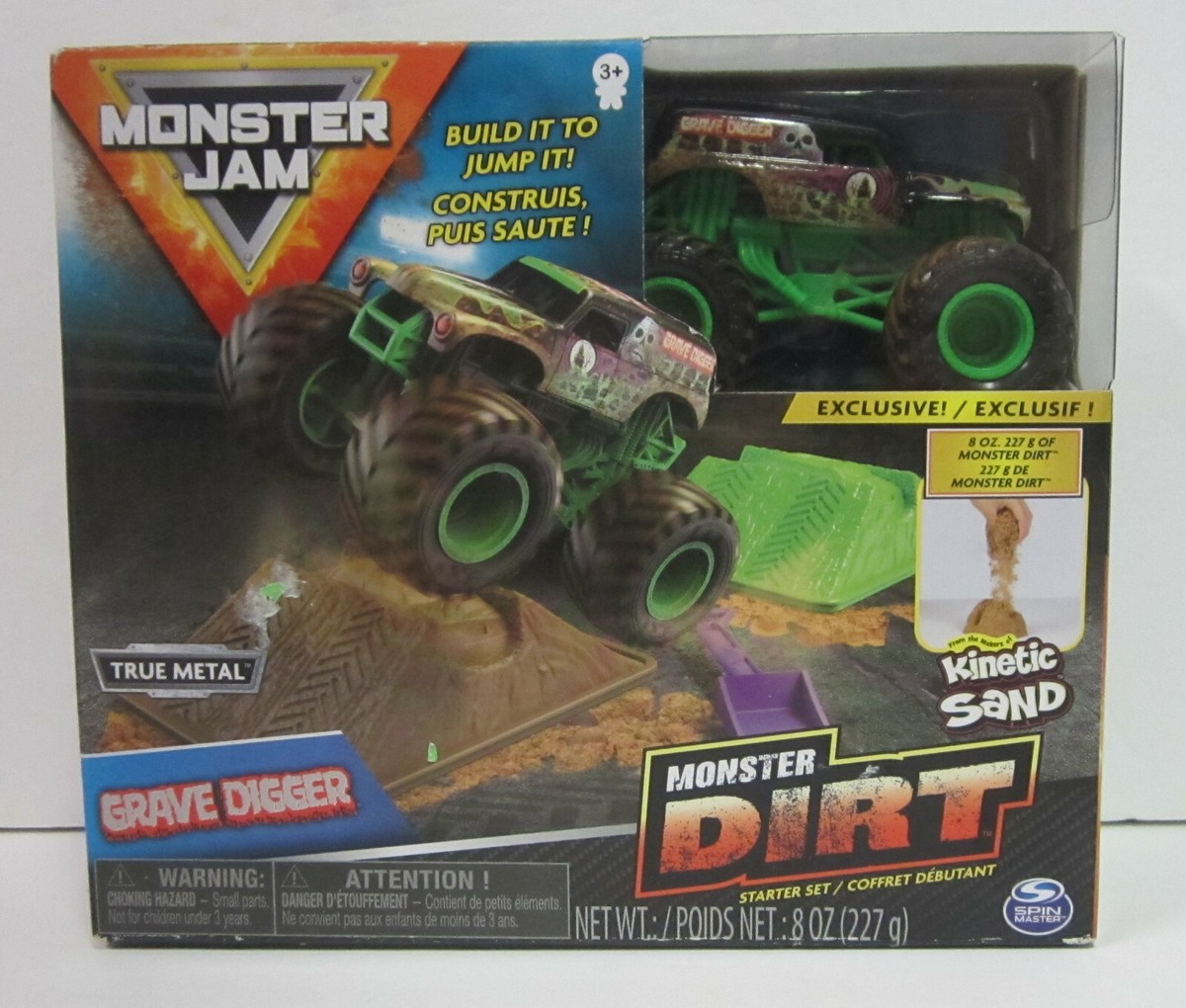 Monster Jam Monster Dirt Deluxe Set Playset Grave Digger New
