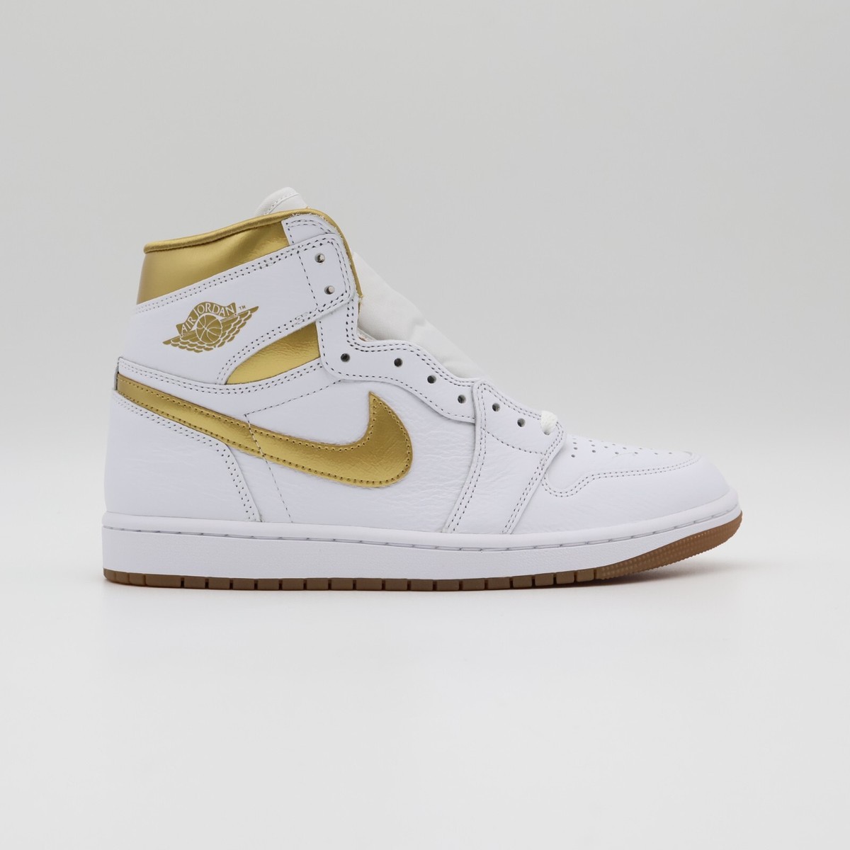 FD2596-107 Nike Air Jordan 1 Retro High OG White and Gold (Women's