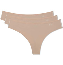 Under Armour Women's Pure Stretch Thong Underwear, 3-Pack ,Nude , XLarge.