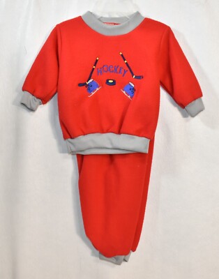 Basic Editions  Hockey Shirt Pants  Fleece Outfit Size 12 Months Boy's