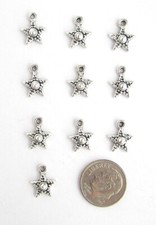 NEW 20 TIBET SILVER "STAR" CHARMS/PENDANTS-CUTE
