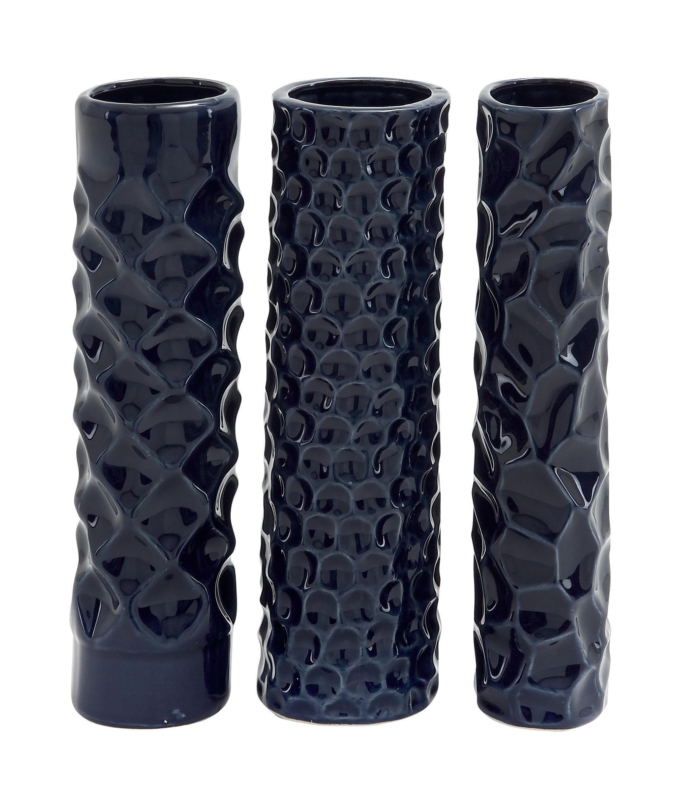 Ceramic Decorative Vase Centerpiece Vases with Varying Patterns, set of 3 Flo...