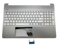 HP 15S-EQ 15S-FQ Palmrest Cover Keyboard Nordic Silver Backlit M17185-DH1