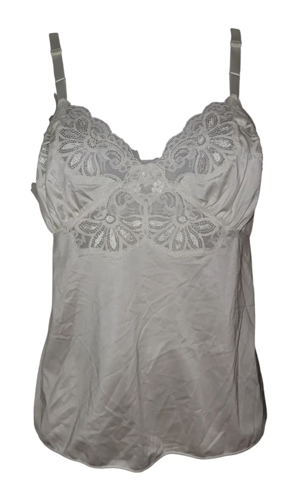 Vtg 70s Womens Ivory Butterfly Babydoll Lace Fairy Coquette Cami Tank Top Sz 36 - Image 4 of 4