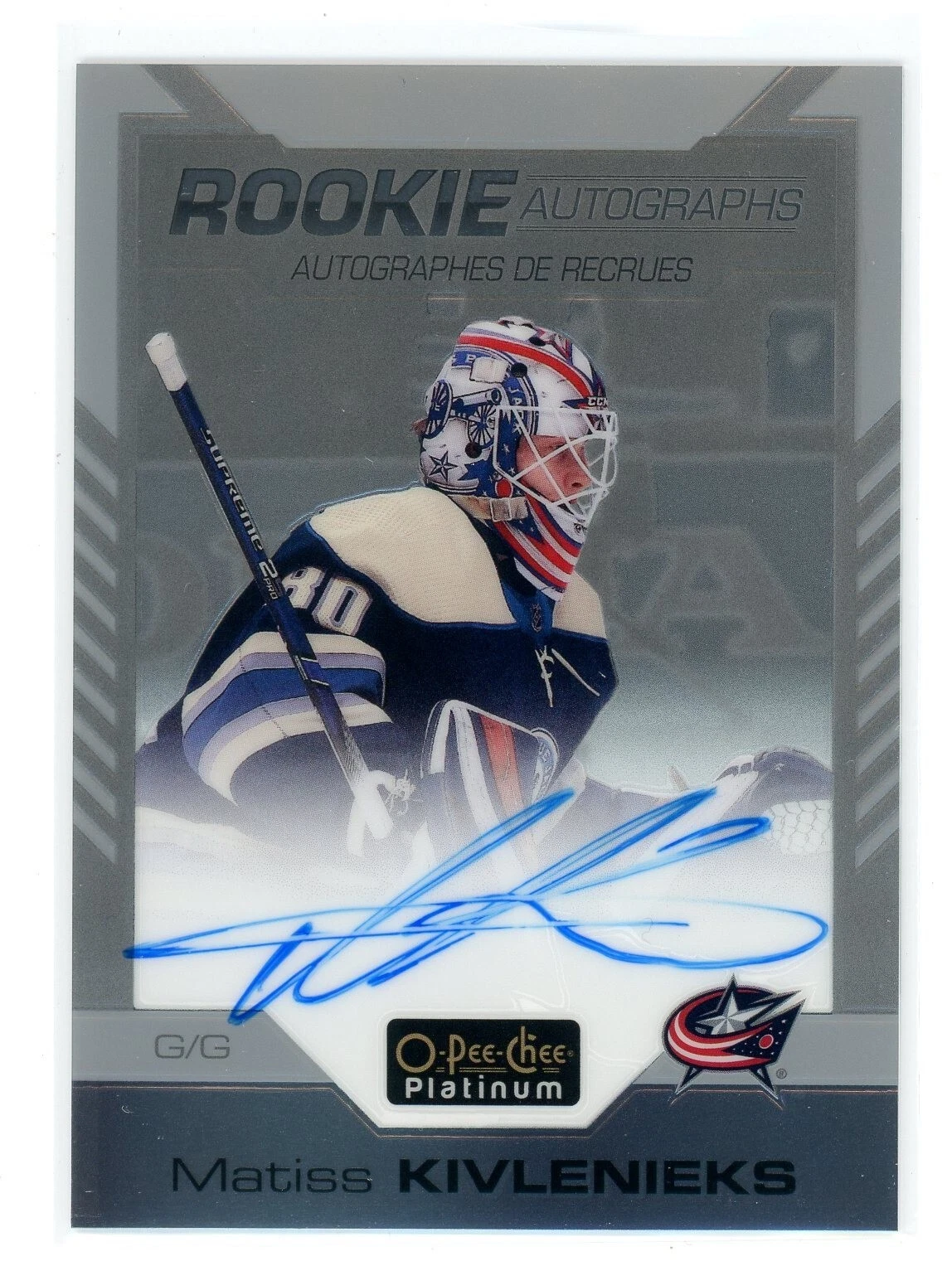 2020-21 O-Pee-Chee Platinum Rookie Auto Matiss Kivlenieks #R-KI Auto RC