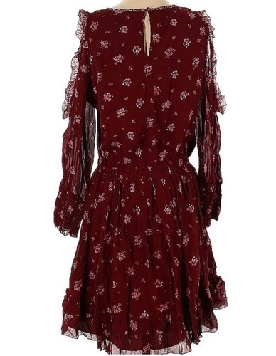NWT JOIE ARLETH COLD SHOULDER SILK DRESS IN DEEP VERBENASize M - Picture 7 of 14