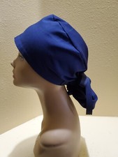 Solid Navy Women's Ponytail Surgical Scrub Hat/Cap