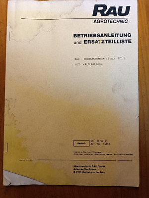 Genuine Rough operating instructions spare parts list tractor KH