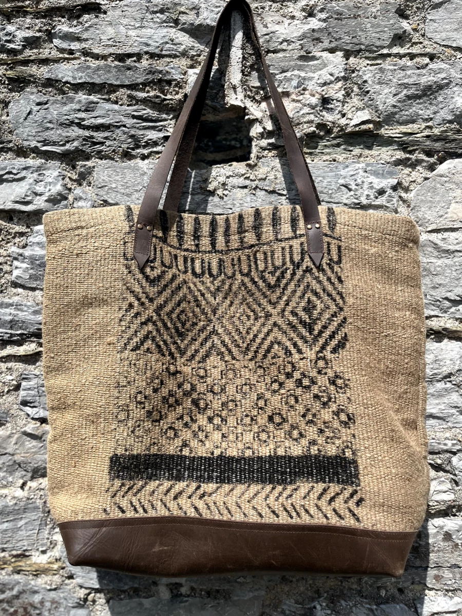 Jute and hotsell leather bags