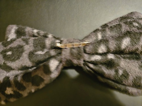 DENNIS BASSO Car COAT JACKET Leopard Black & Gray w/ Removable Bow Pin NWT - Picture 8 of 19