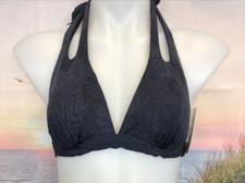 NWT Cupshe One Piece Swimsuit Top Size Extra Small Navy Blue Glitter Floral