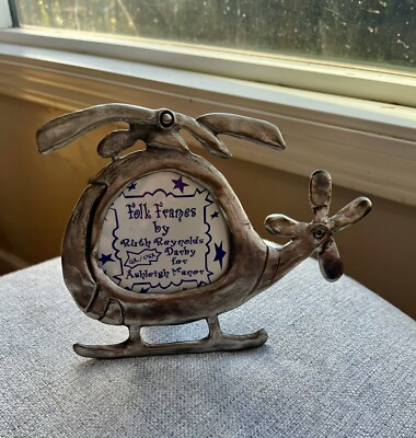 Silver Pewter Helicopter Picture Frame by Ruth Reynolds Darby For Ashleigh Manor