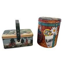 Girl Scout EMPTY Collectible Cookie Tins, Lot of 2, Backpack  1920s Theme