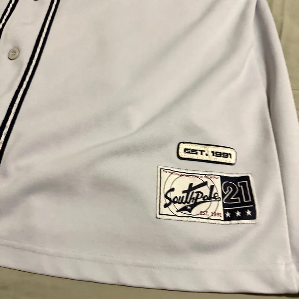 South Pole 935 MLB #21 Vintage Baseball Jersey Men XXL Gray Y2K Rap Hip Hop - Image 2 of 4